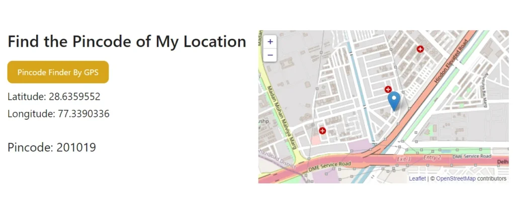 Using GPS to find the pincode of my current location